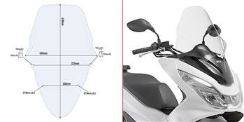 GIVI D1136ST SZYBA PRZEZROCZYSTA 63 x 43,5 cm (H x W) HONDA PCX 125-150 (14 > 17) / PCX 150 (18)