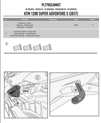 GIVI PL7705CAMKIT KIT MONTAŻOWY STELAŻ KUFRÓW BOCZNYCH OUTBACK - KTM 1290 Super Adventure