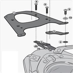 GIVI SR5105 STELAŻ KUFRA CENTRALNEGO Z PŁYTA MONOKEY - BMW C 600 SPORT (12 > 15)