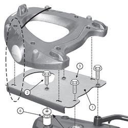 GIVI SR5107 STELAŻ KUFRA CENTRALNEGO Z PŁYTA MONOKEY - BMW F650GS/ F700GS/ F800GS / ADVENTURE (08 > 17)