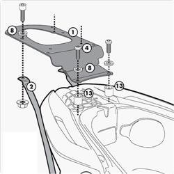 GIVI SR5600M STELAŻ KUFRA CENTRALNEGO Z PŁYTĄ MONOLOCK - PIAGGIO MP3 YOURBAN 125-300 (11 > 17)