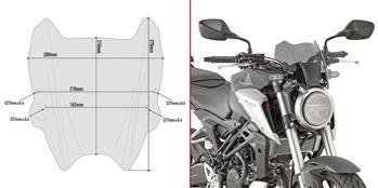 KAPPA A1164 SZYBA DYMIONA 21 x 28 cm (H x W) HONDA CB 125 R  / CB 300 R (18 > 22)