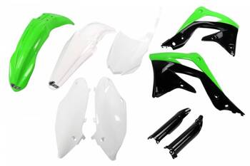 UFO KOMPLET PLASTIKÓW KAWASAKI KXF 450 '13-'15 KOLOR OEM  ZIELONY/BIAŁY/CZARNY   KA220E999